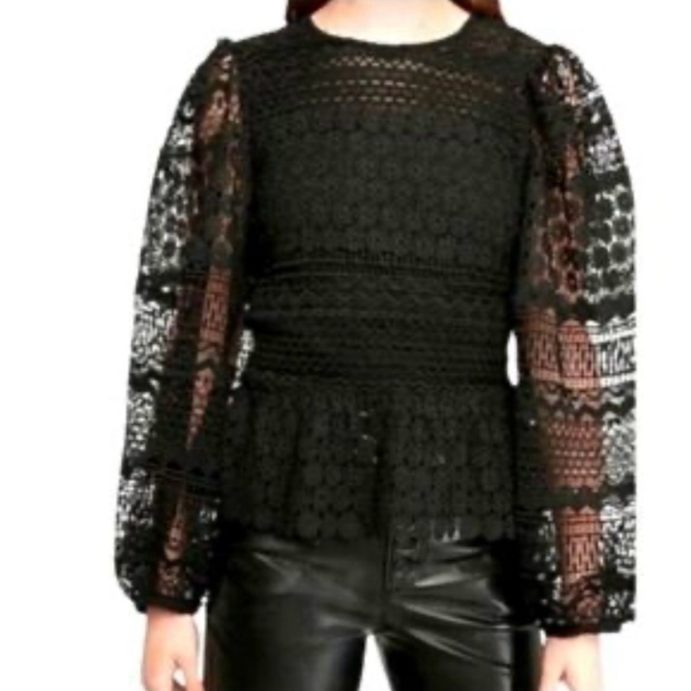 Express lace peplum blouse. Size XS - Picture 4 of 8